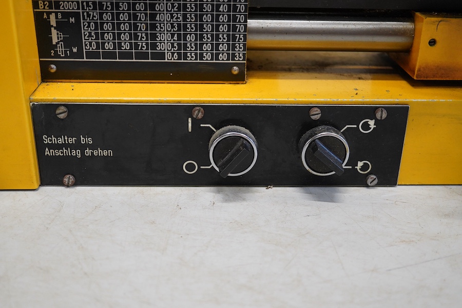 A Hobbymat Universal precision lathe, type MD65, length 79cm. Condition - fair to good.